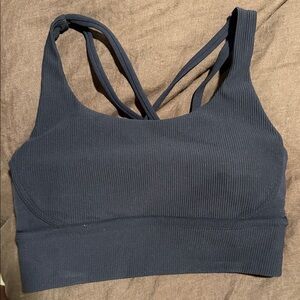 Lululemon Athletica Black Ribbed Sports Bra
